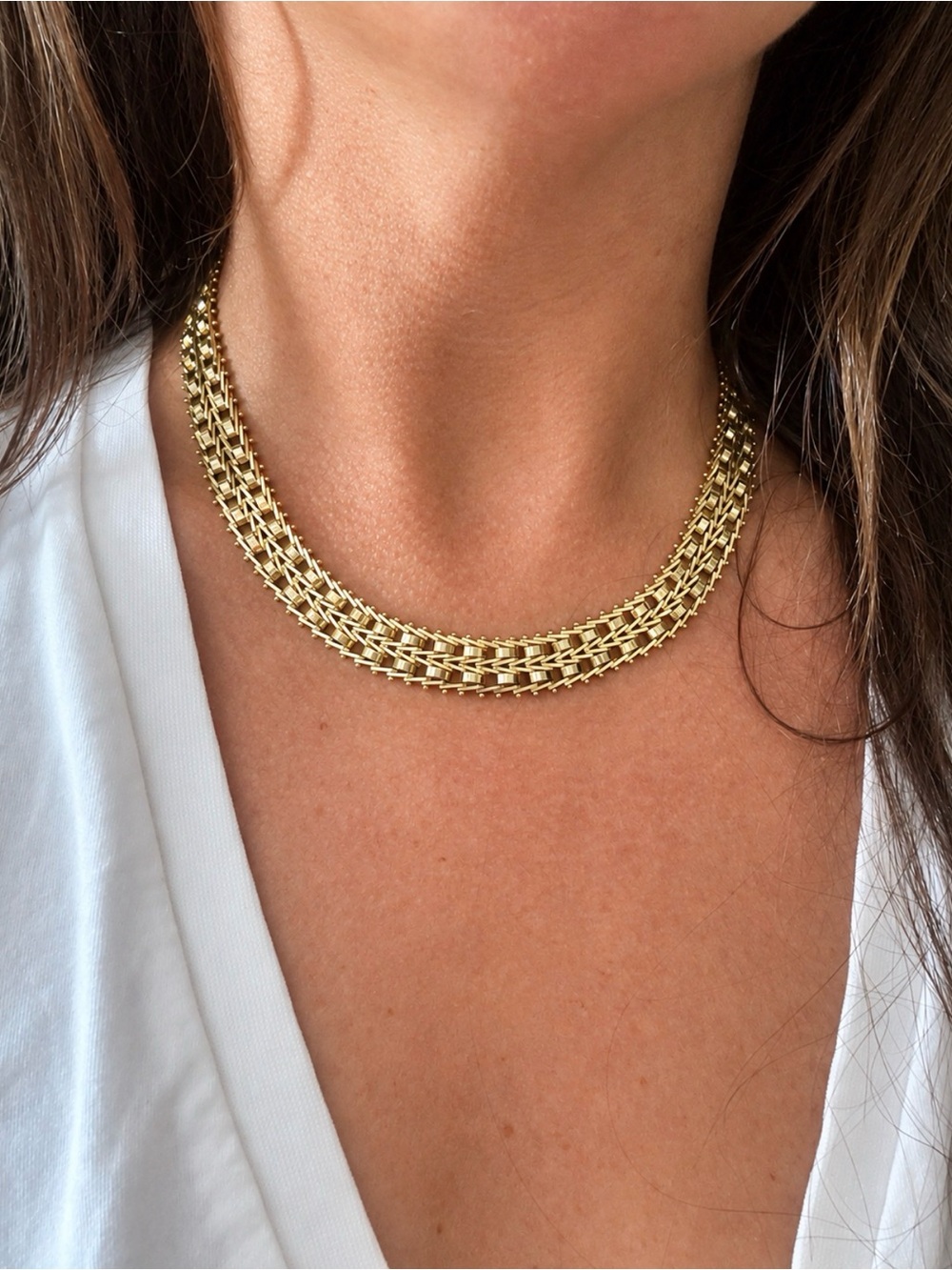 Vintage/estate Gold vermeil intrucate  Chain Necklace - Women Jewelry